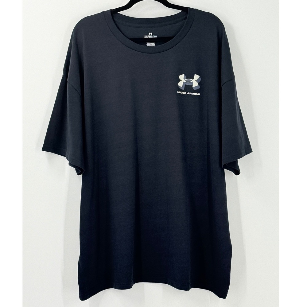 Under Armour Mens Loose Fit Graphic Tee Black Short Sleeve T-Shirt sz 2XL casual